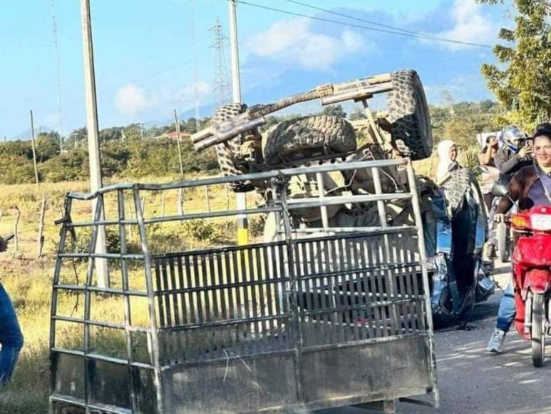 Así fue el fatal accidente que dejó dos muertos y siete heridos en Olanchito, Yoro