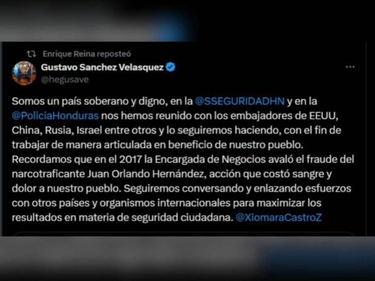 Las frases de Laura Dogu sobre reunión de funcionarios hondureños con Padrino