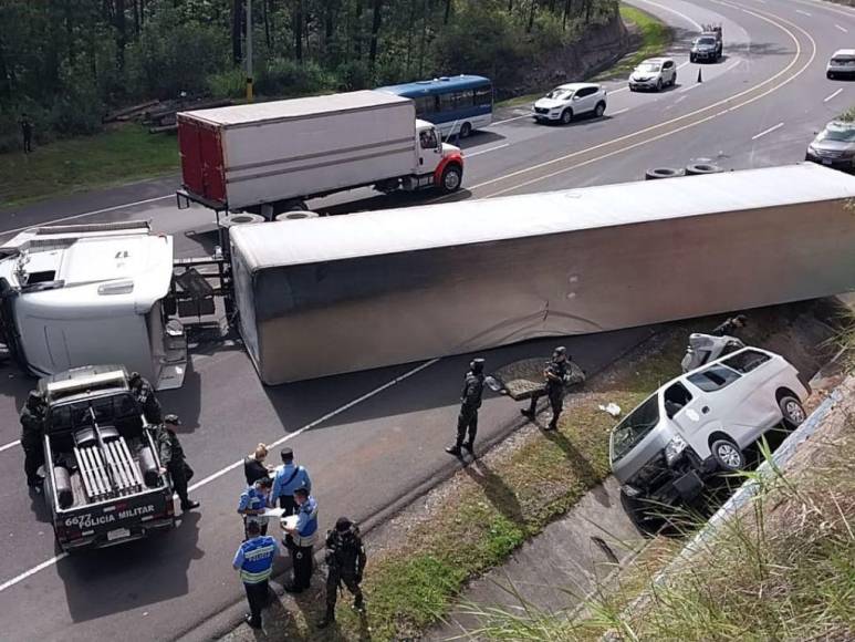 Rastra perdió el control y provocó colisión: las impactantes imágenes que dejó el brutal accidente donde murió un militar en la carretera CA-5