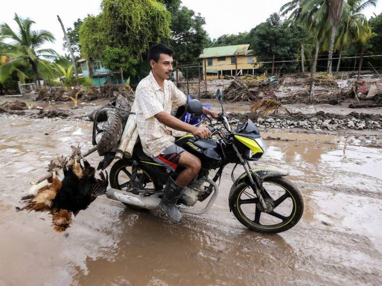 Inundaciones, desplazamientos y preparativos: Los primeros efectos del huracán Julia en Honduras