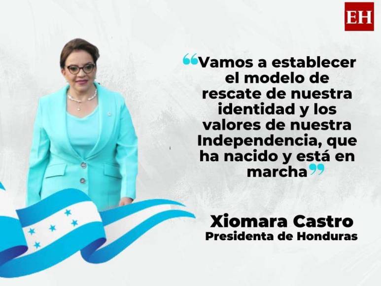 Las frases de la presidenta Xiomara Castro en su discurso por los 201 años de Independencia