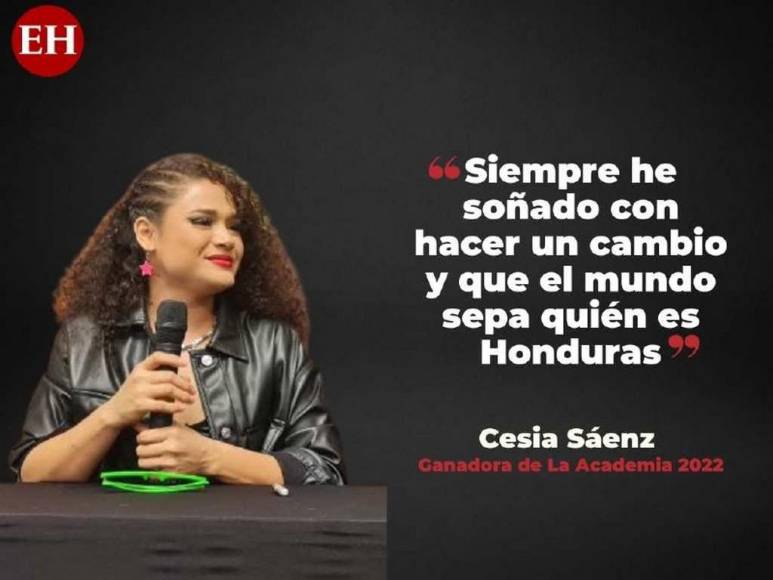 Las frases de Cesia Sáenz tras hacer historia en La Academia y regresar a Honduras