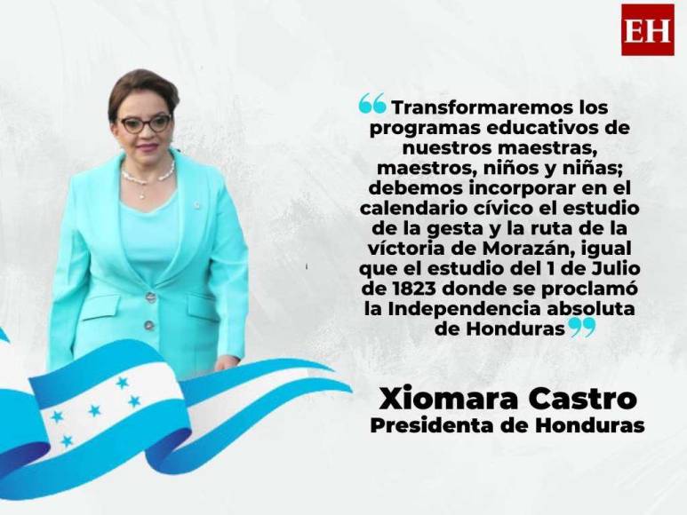 Las frases de la presidenta Xiomara Castro en su discurso por los 201 años de Independencia