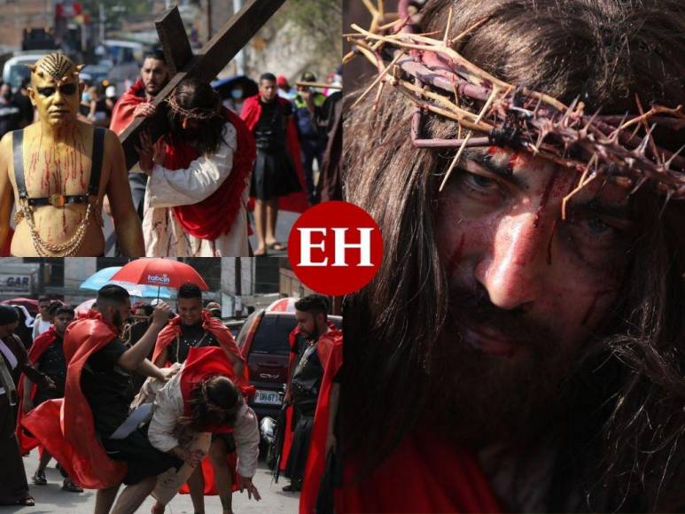 Las impresionantes imágenes del Vía Crucis de la iglesia El Calvario de Comayagüela