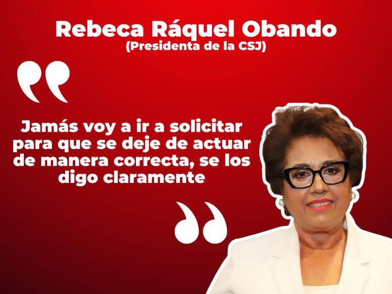 Rebeca Ráquel Obando, presidenta de la CSJ, sobre intervención a Juzgados