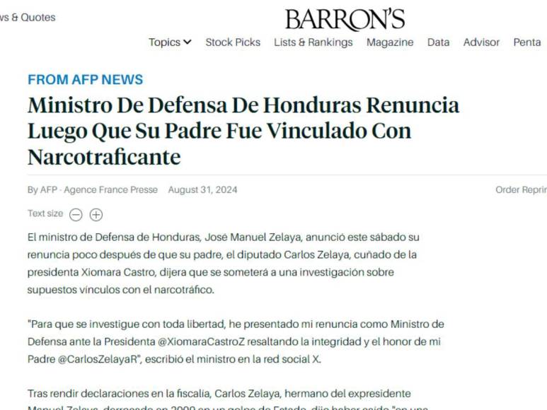 “Narcoescándalo en Honduras”: Así informan medios internacionales tras renuncia de ministro de Defensa