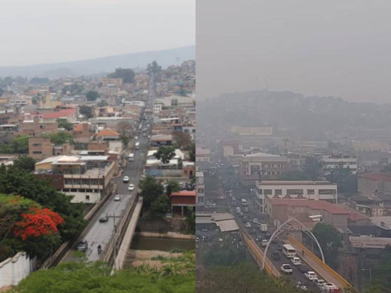 En menos de 24 horas, Tegucigalpa desapareció nuevamente bajo la densa bruma