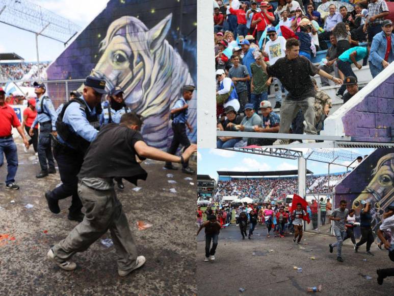 Varios detenidos durante disturbios en marcha de la resistencia dentro del Estadio Nacional