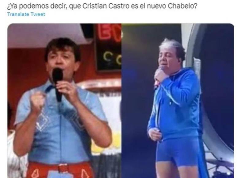 Los memes que provocó Cristian Castro al quitarse la ropa durante un concierto