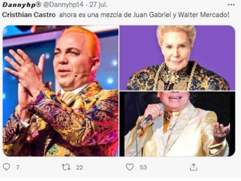 Los graciosos memes que desató el cambio de look de Cristian Castro