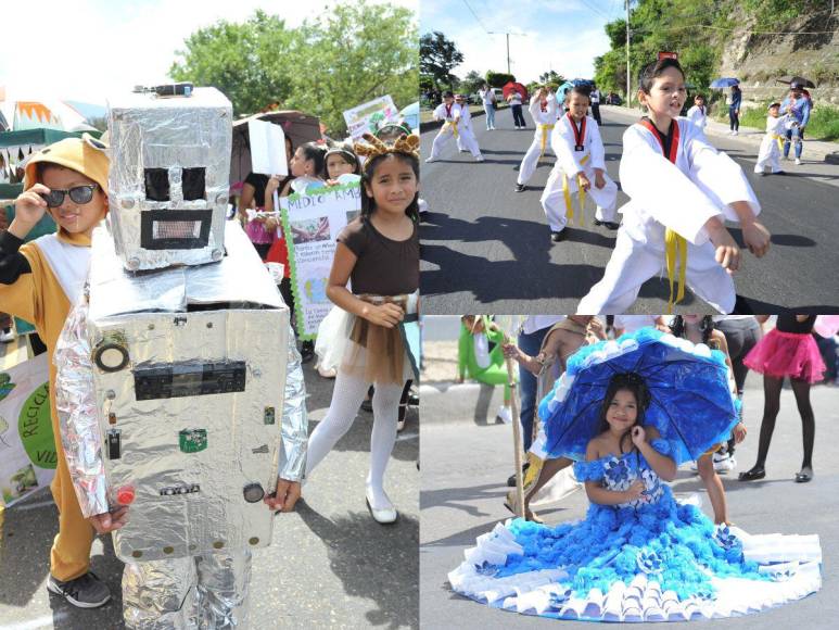 Trajes reciclados, mimos y Barbies: curiosidades que dejaron desfiles patrios de los centros básicos