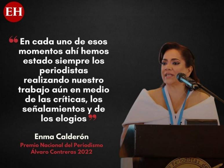 Las frases de la periodista Enma Calderón al recibir el premio “Álvaro Contreras”