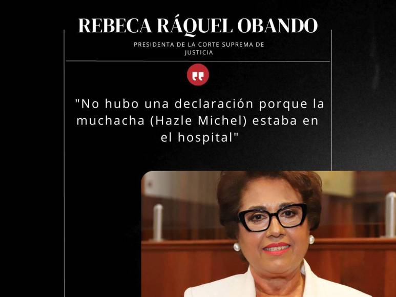 Frases de la presidenta de la CSJ sobre el caso de Hazle Michel y Ariel Girón, agredidos en Chamelecón