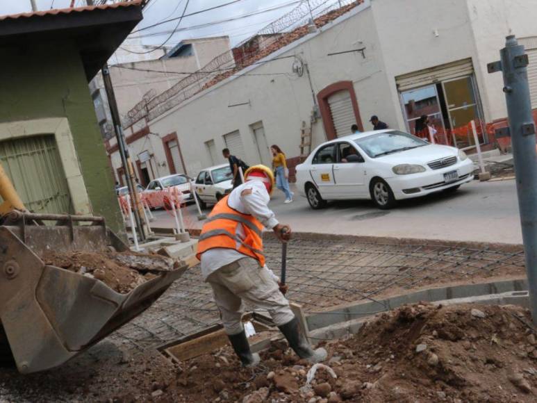 Así lucen los avances en la avenida Cervantes en el centro de Tegucigalpa