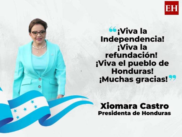 Las frases de la presidenta Xiomara Castro en su discurso por los 201 años de Independencia