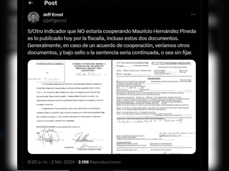 Posible testigo contra JOH: ¿Qué pasará con exoficial Mauricio Pineda al declararse culpable?