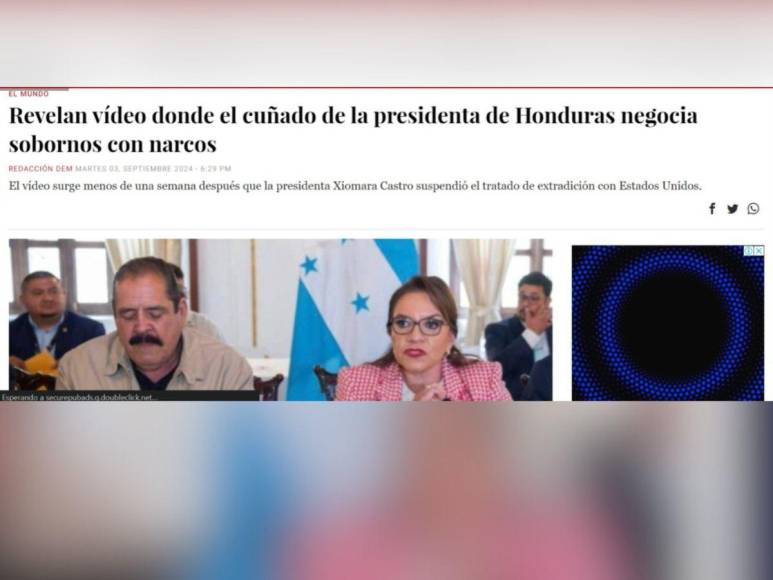 “Negoció sobornos con narcos”: Así informan medios internacionales sobre el narcovideo de Carlos Zelaya