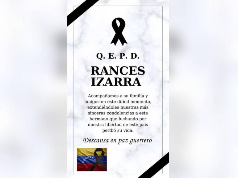 Rancés Yzarra, víctima de protestas en Venezuela; le dispararon en el pecho