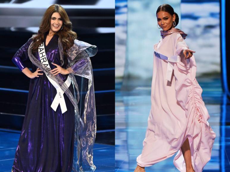 El estilo único de los trajes de baño de Miss Baréin y Miss Pakistán