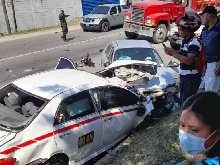 Rastra sin frenos causó la muerte de dos personas en múltiple accidente en Choloma (Fotos)