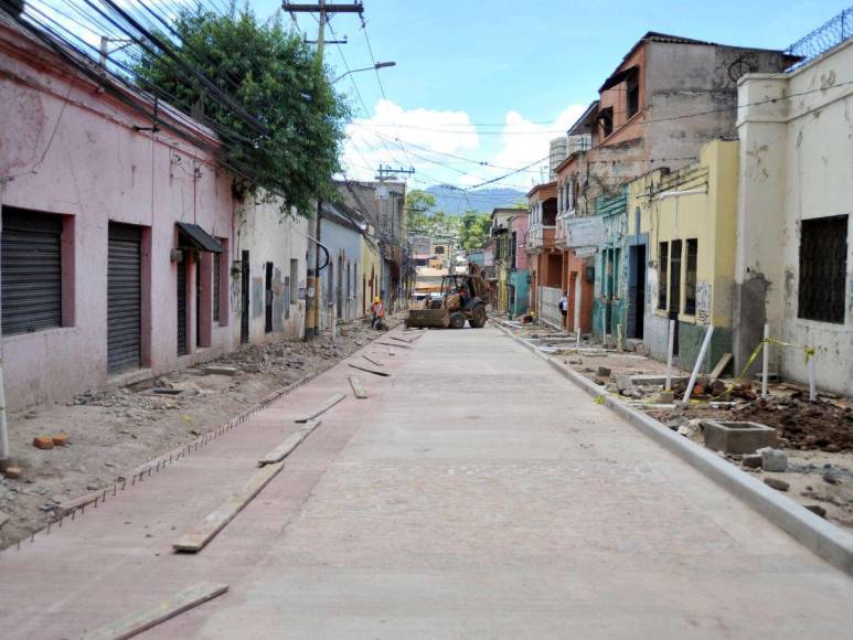 Ya toma forma el nuevo diseño de la avenida Cervantes en el centro histórico de Tegucigalpa