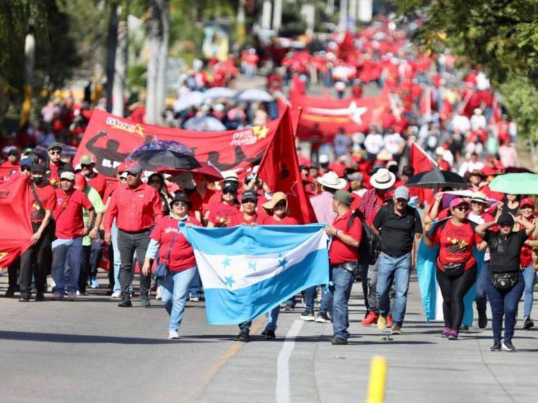 Así se movilizaron los simpatizantes de Libre en segundo aniversario de gobierno