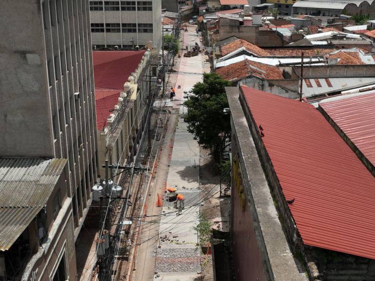 Ya toma forma el nuevo diseño de la avenida Cervantes en el centro histórico de Tegucigalpa