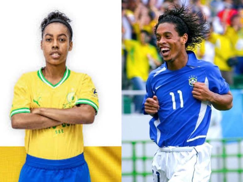 ¿Hija perdida? Así es Miche Minnies, la futbolista sudafricana que sorprende por su increíble parecido con Ronaldinho