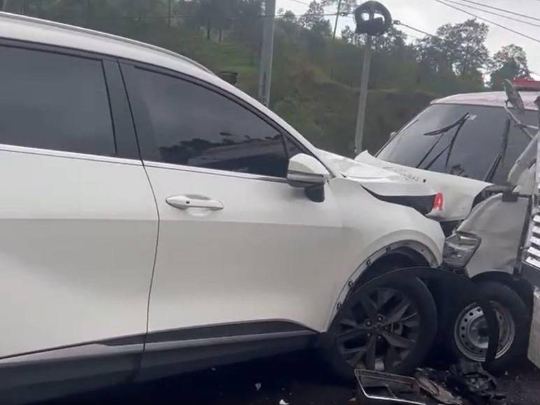 Las imágenes del accidente de esposa de Marco Bográn que dejó un muerto