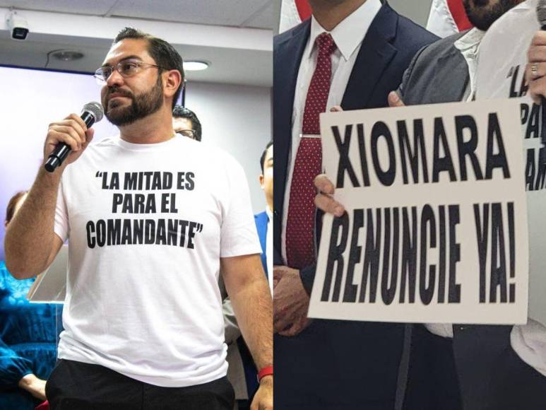 “La mitad es para el comandante”: con mensaje en camisas piden renuncia de Xiomara Castro