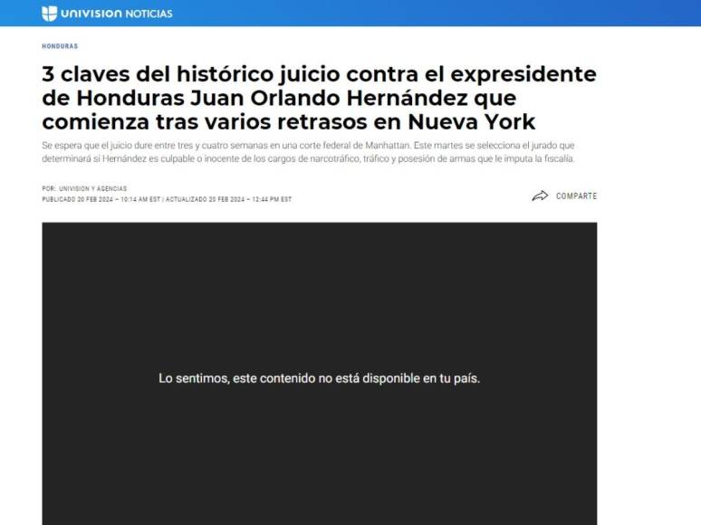 Prensa internacional: Así se informó el inicio del juicio de JOH