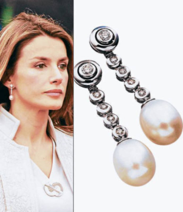 Diamantes y oro blanco en el joyero de Letizia