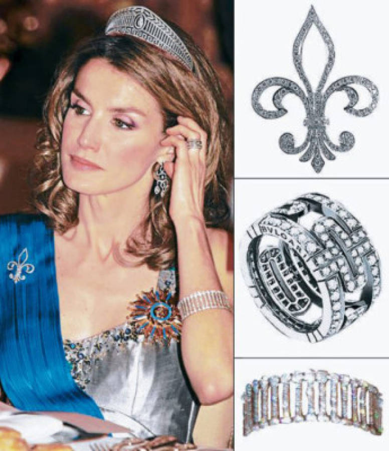 Diamantes y oro blanco en el joyero de Letizia