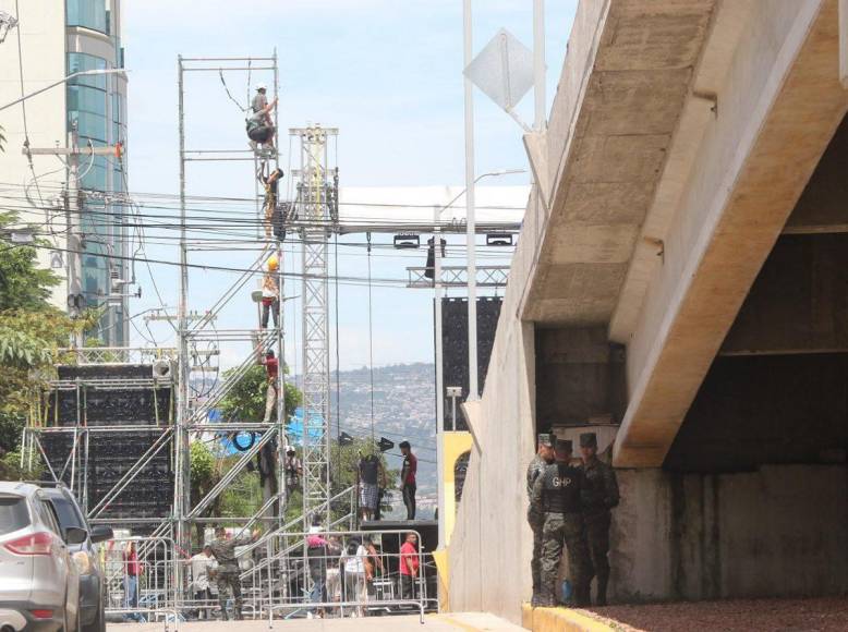 Crean escenarios frente a Casa Presidencial y Congreso Nacional para recibir a colectivos de Libre