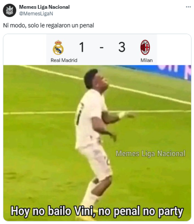 Burlas a Real Madrid y Vinicius: Los memes que dejó la goleada del Milan en Champions League