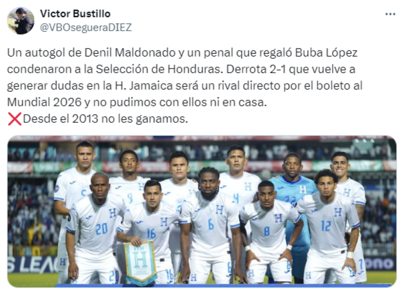 Prensa catracha no perdona a selección de Honduras tras derrota ante Jamaica