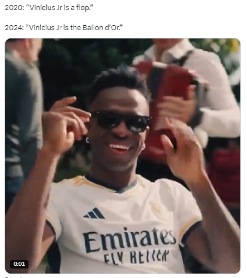 Memes que dejó la remontada de Real Madrid con triplete de Vinicius en Champions League