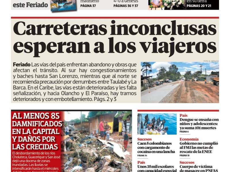 Carreteras inconclusas esperan a los viajeros