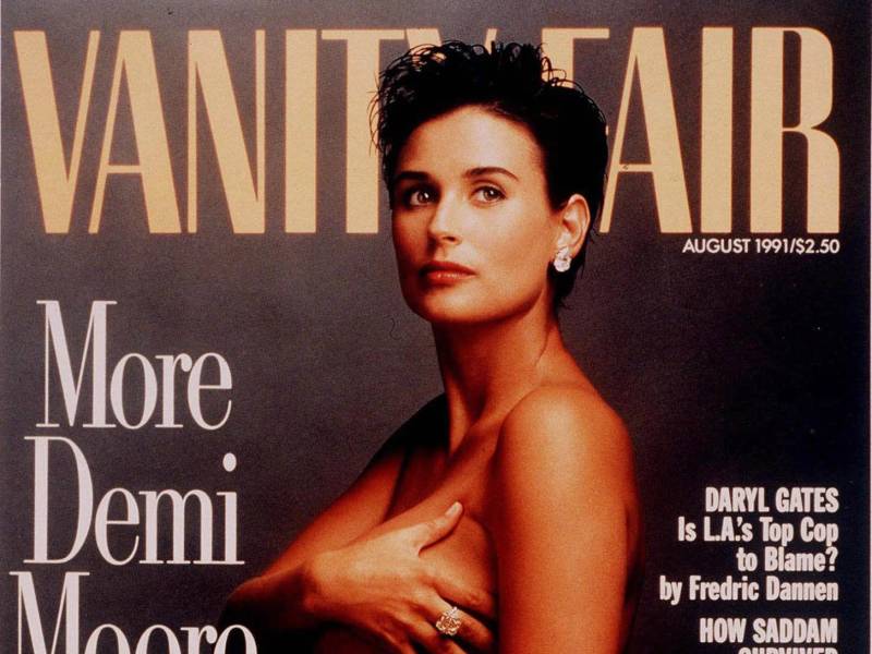 Demi Moore tenía 7 meses de embarazo cuando apareció en Vanity Fair.