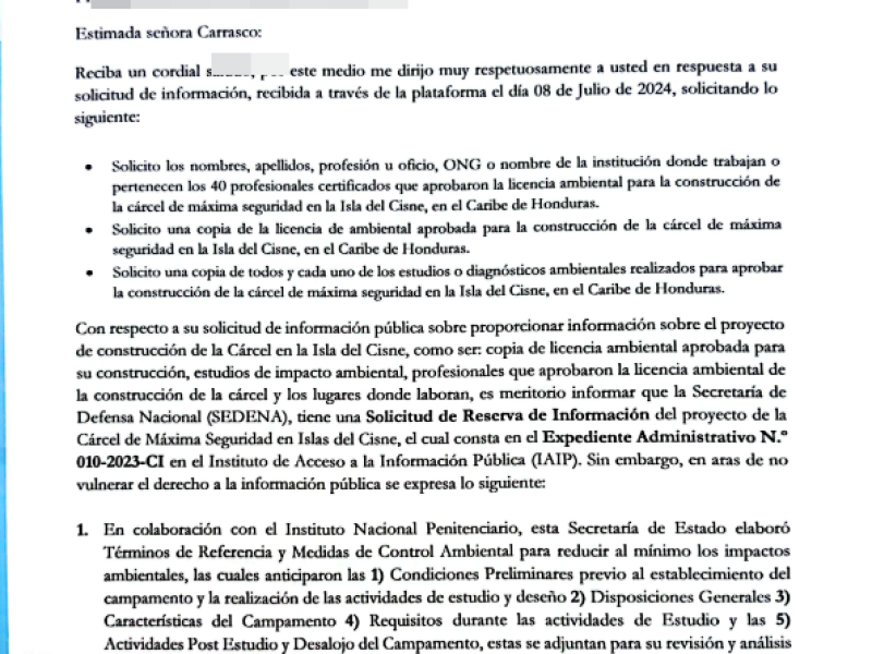 En diferentes peticiones, EL HERALDO Plus solicitó información relacionada con los estudios ambientales y la aprobación de la licencia ambiental.