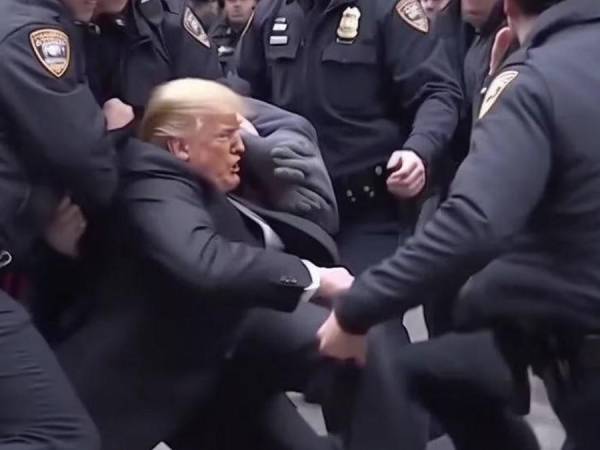 Un conjunto de 13 imágenes se volvieron virales en pocos minutos en redes sociales de la supuesta detención del expresidente Donald Trump, situación que no ocurrió en realidad pero que surge tras el anuncio que había hecho el republicano. Cabe aclarar que aunque sí hay un caso abierto, la Corte no ha emitido ninguna orden de arresto contra Trump.