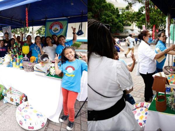 Con mucha alegría, entusiasmo y dedicación, alumnos de las escuelas que forman parte del proyecto Escuelas Amigables con el Ambiente, impulsado por Diario El Heraldo, participan este sábado en el Feria de Reciclaje, evento que se lleva a cabo en el Parque Central de Tegucigalpa.