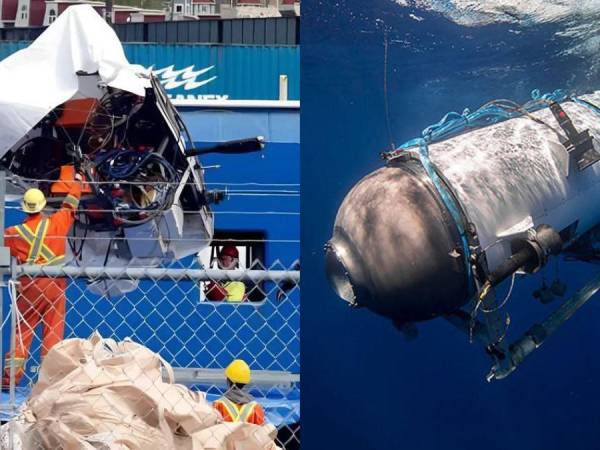 Autoridades del puerto de Canadá fueron descargando uno a uno los trozos del pequeño sumergible que implosionó mientras realizaba una expedición para ver los restos del Titanic. Las imágenes muestran lo que sería el ojo de la parte frontal, un panel lateral y otro pedazo con varios cables sueltos. Aquí los detalles.