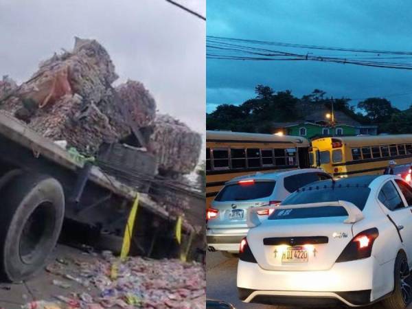 En un aparatoso accidente, una rastra cargada de material reciclable se volcó en horas de la madrugada de este lunes a la altura del kilómetro 1 de la salida al sur de la capital. El percance en el tramo carretero ha generado un fuerte caos vial, afectando a miles de capitalinos que madrugaron para dirigirse hacia sus centros de trabajo.