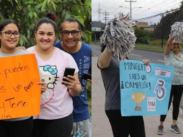 Sosteniendo carteles con emotivos mensajes y dando gritos de aliento familias, amigos y colegas de la rodada se atrincheraron desde tempranas horas en las orillas del anillo periférico para apoyar a los participantes de la Vuelta Ciclística 2022 de EL HERALDO.