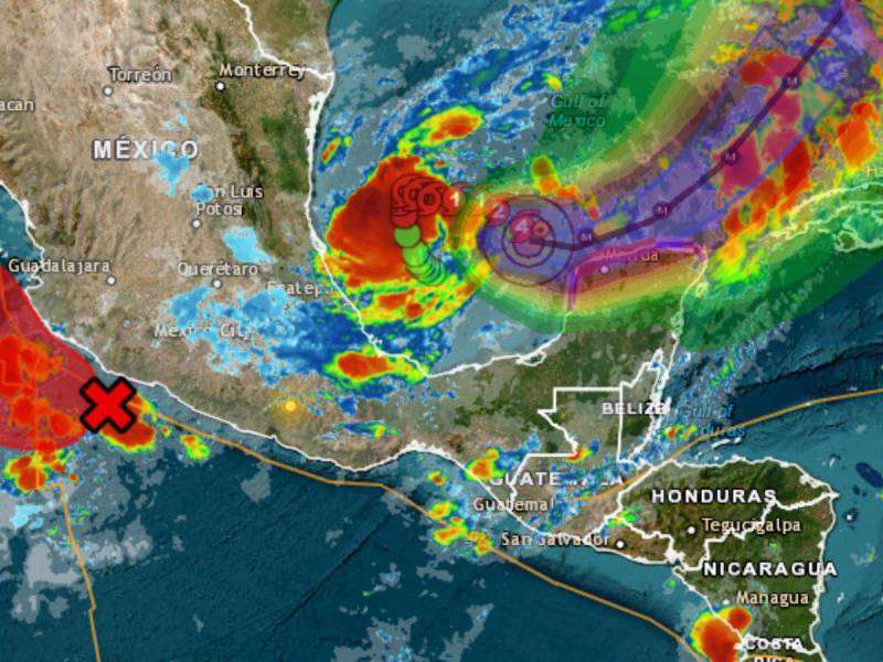 Imagen tomada del seguimiento en vivo al huracán Milton en Servir.net