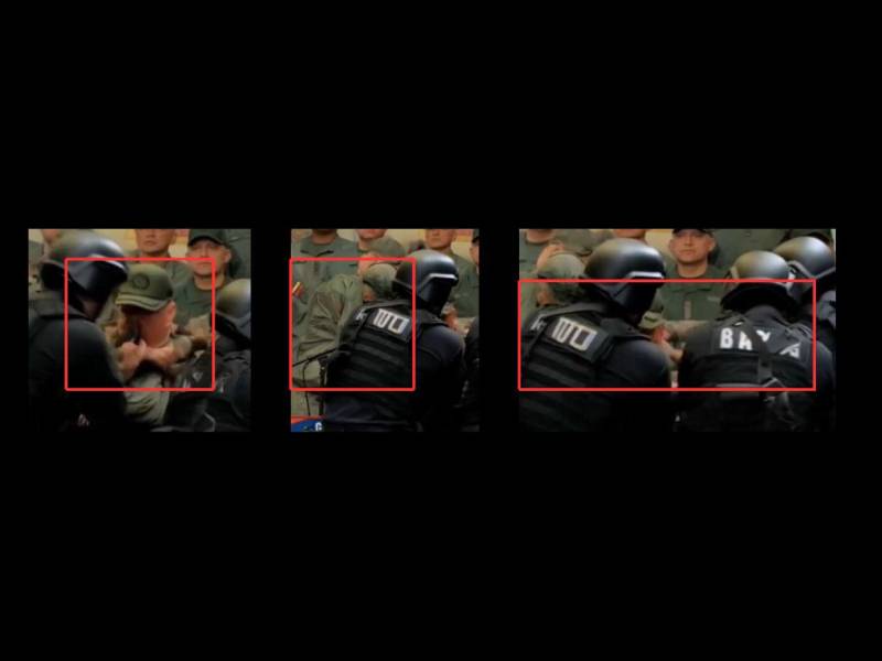 Imagen que muestra en secuencia las inconsistencias del video viral.