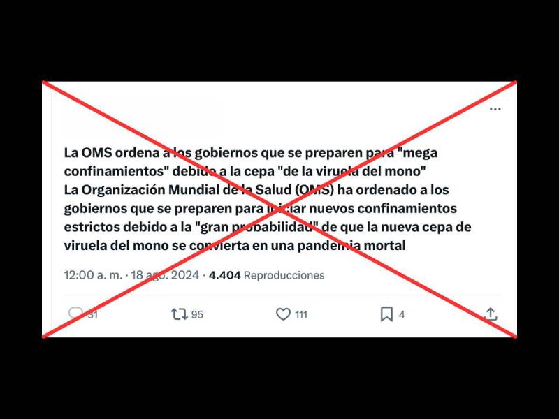 Captura de pantalla a una publicación en X/Twitter realizada el 19 de agosto de 2024.