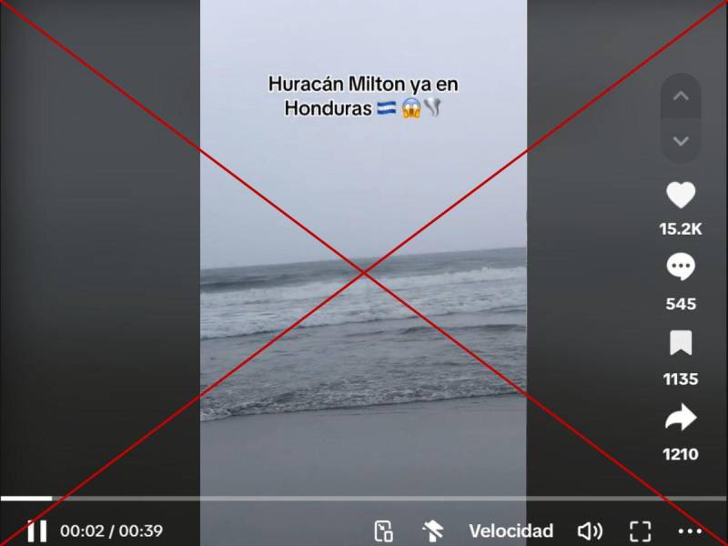 Captura de pantalla a una publicación de TikTok hecha el 15 de octubre de 2024.