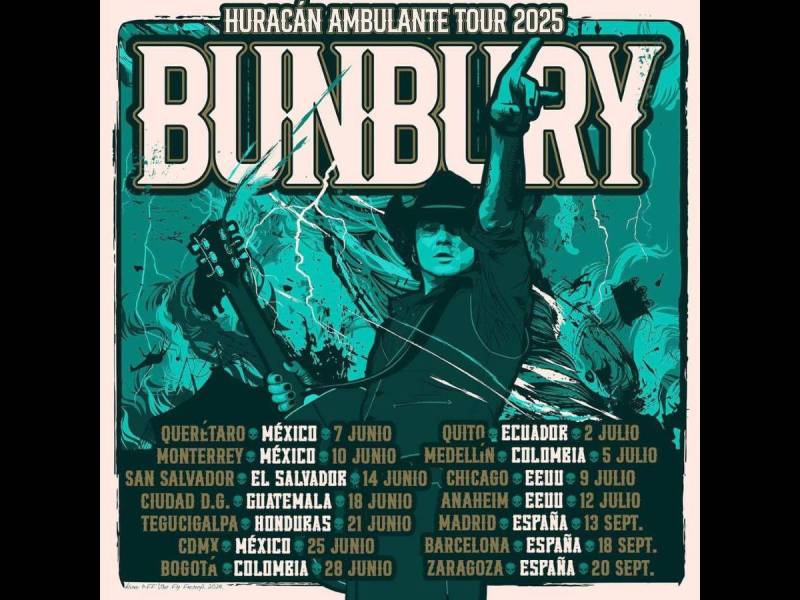 Bunbury llega en concierto a Honduras: aquí las fechas de su gira 2025